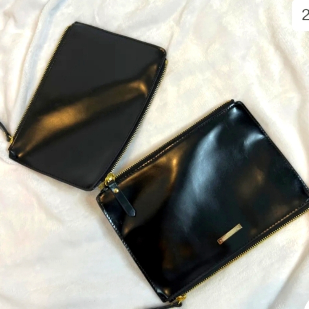 Zimmermann Black Patent Leather Zip Clutch Wristlet